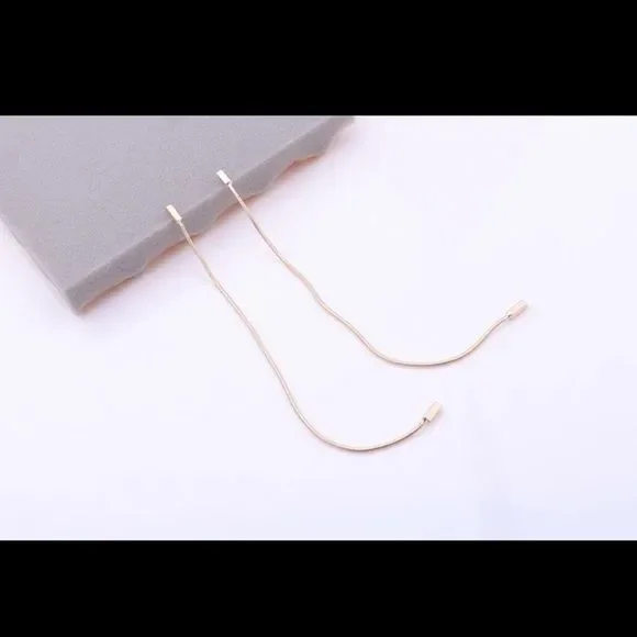 Extra long silver dangling earrings - Picture 5 of 7